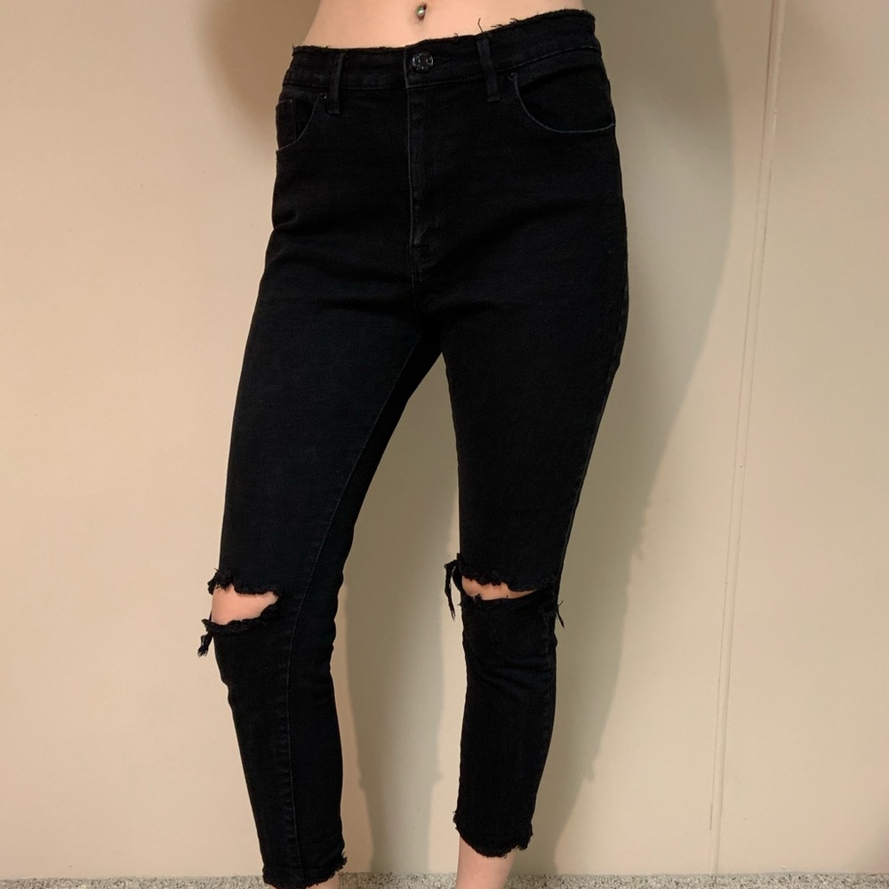 BDG high rise skinny grazer black jeans.